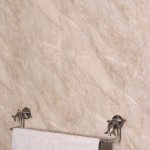 Bathroom wall panels and a towel rack